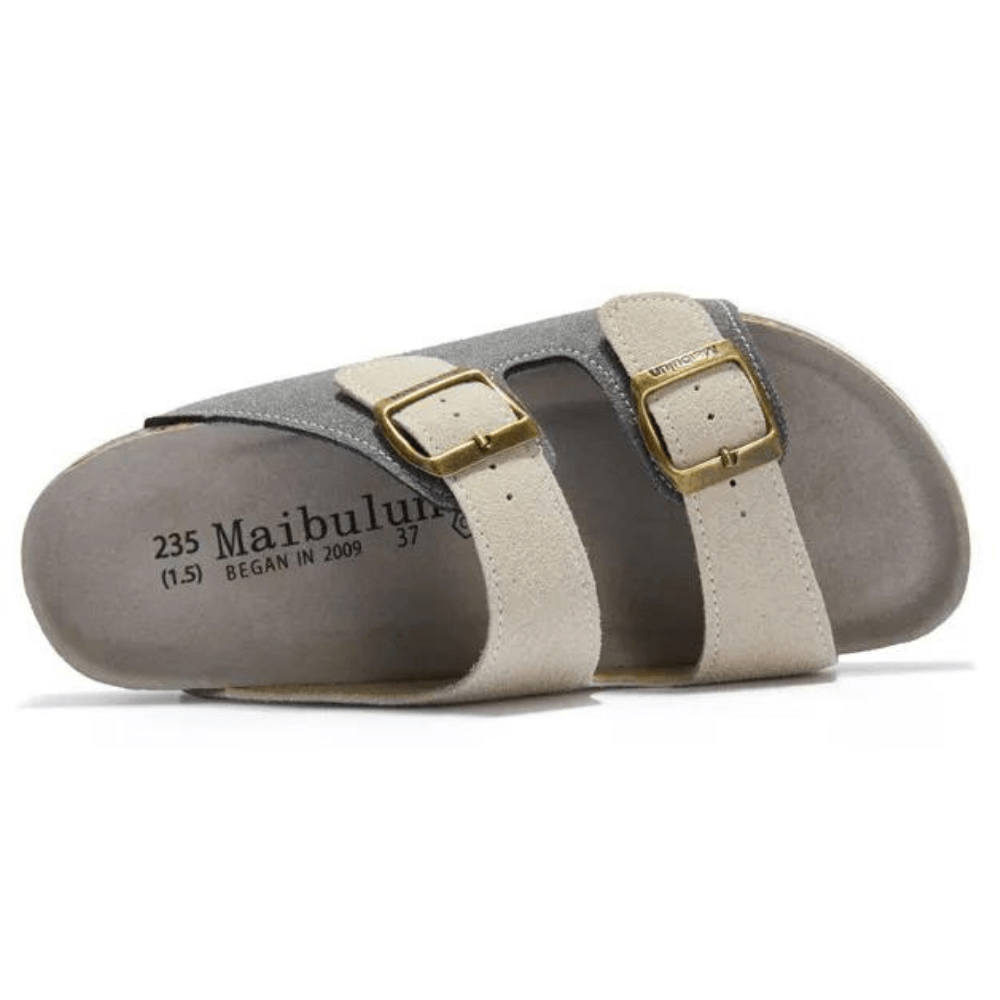Maibulun Suede Sandal - Grey and Cream