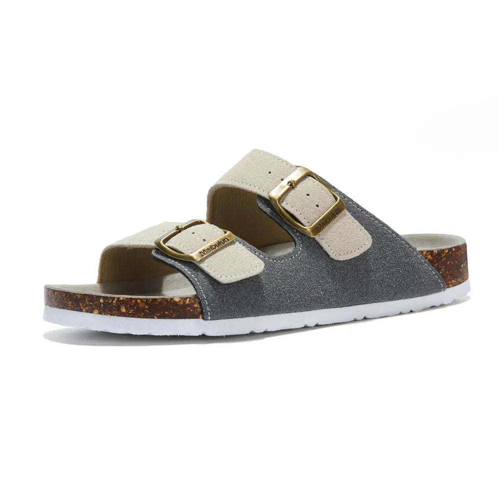Maibulun Suede Sandal - Grey and Cream