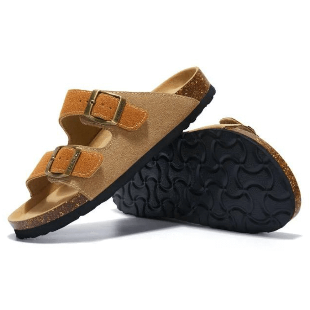 Maibulun Suede Sandal - Light Brown and Caramel