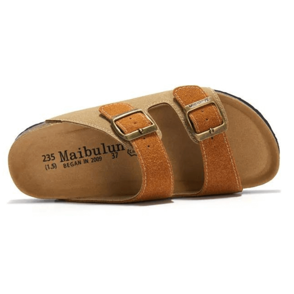 Maibulun Suede Sandal - Light Brown and Caramel
