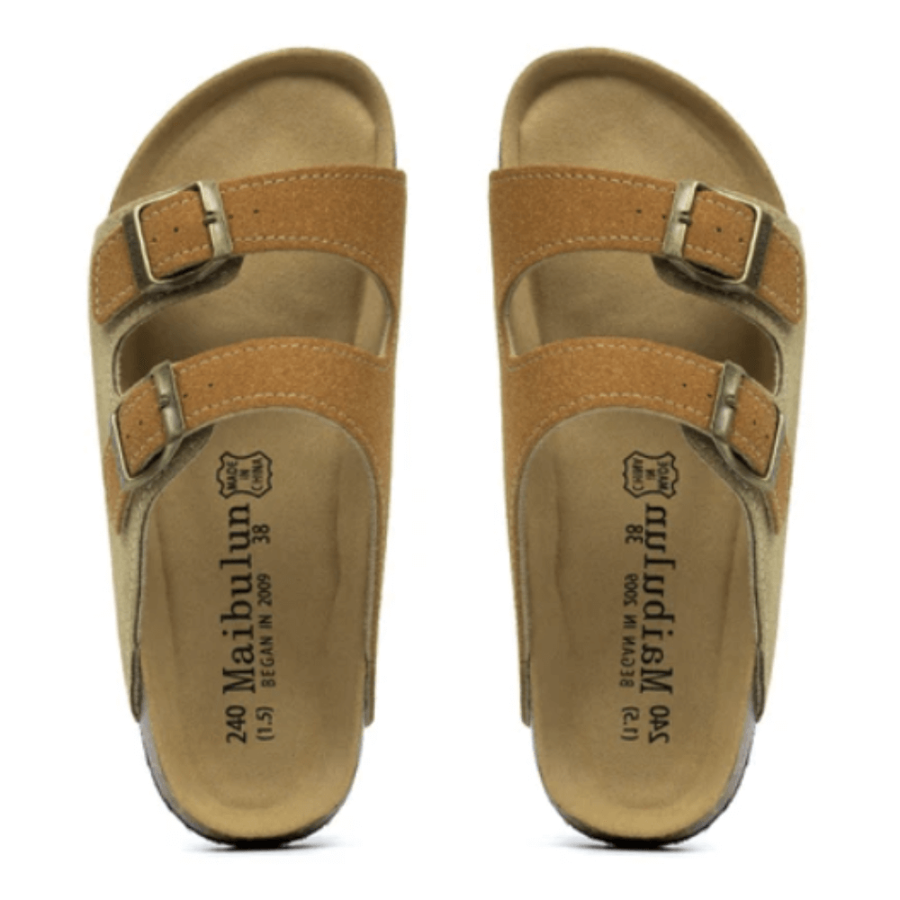 Maibulun Suede Sandal - Light Brown and Caramel