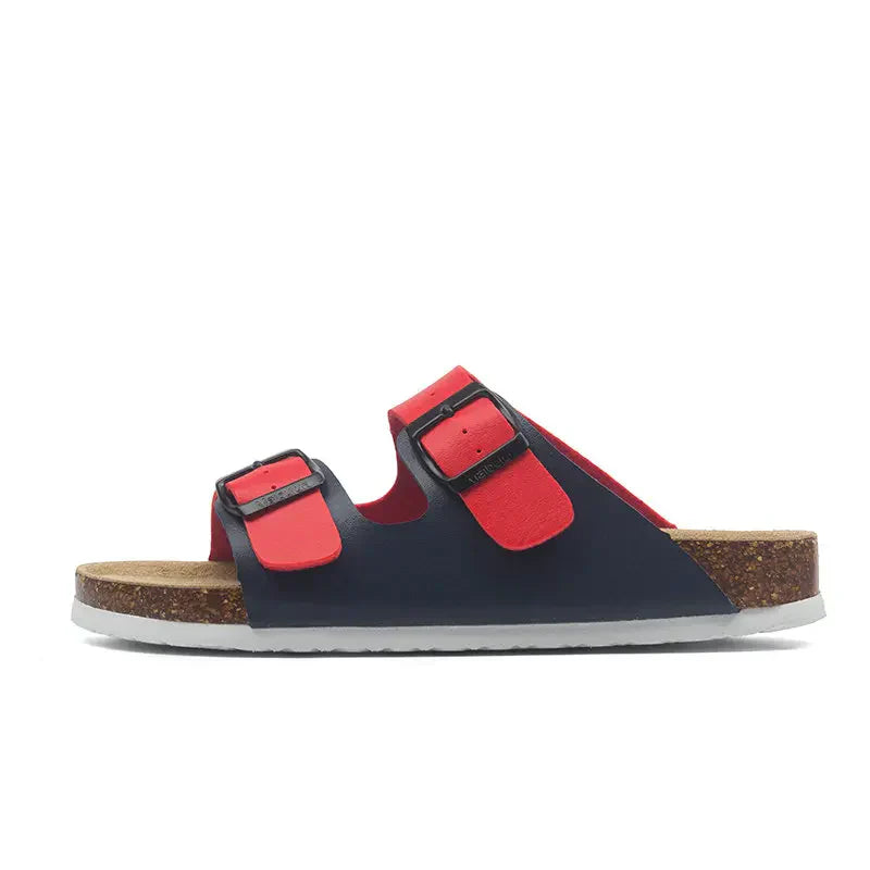 Maibulun Leather Sandal - Blue and Red