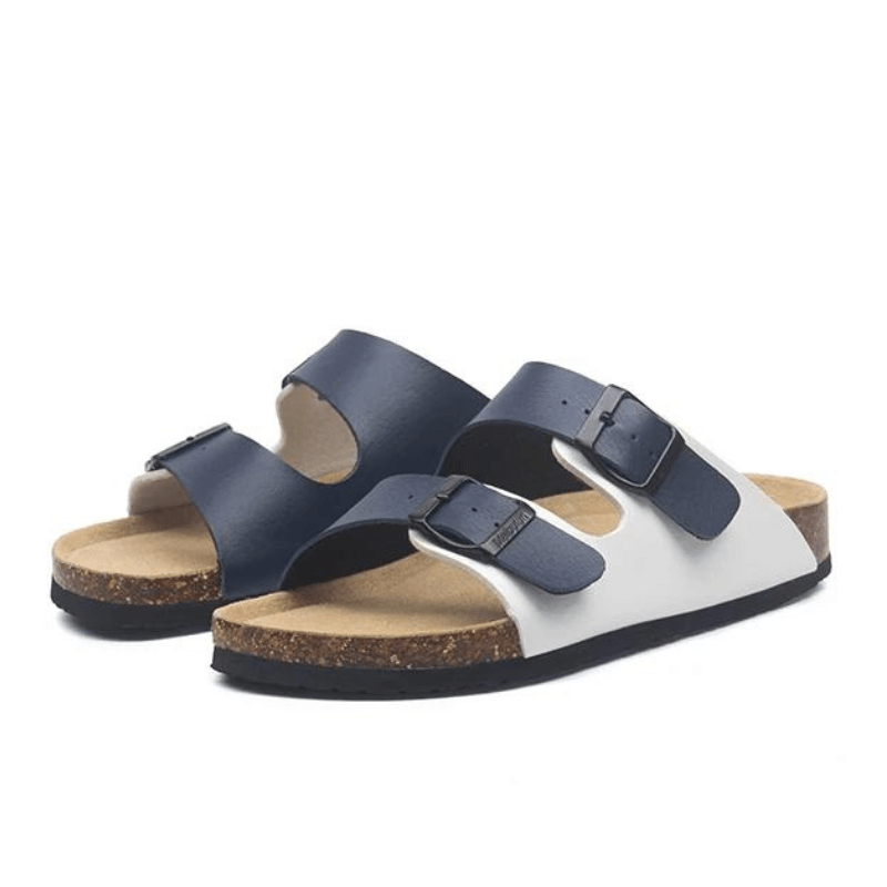 Maibulun Leather Sandal - White and Blue